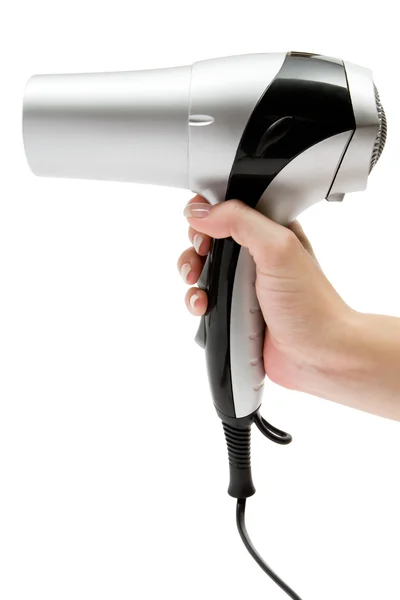 Bir saç kurutma makinesi holding - Stok İmaj
