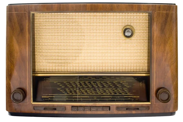 Vintage buis radio met uitknippad Rechtenvrije Stockafbeeldingen