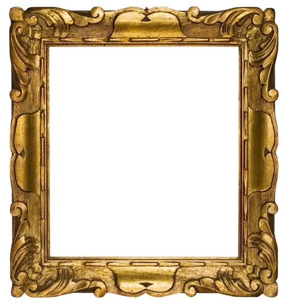 Frame de imagem Ouro com caminho de recorte isolado em um Backgr branco — Fotografia de Stock