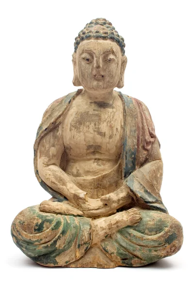 Buddha antico di legno — Foto Stock
