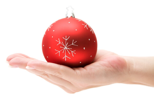 Presenting a Red Christmas Bauble