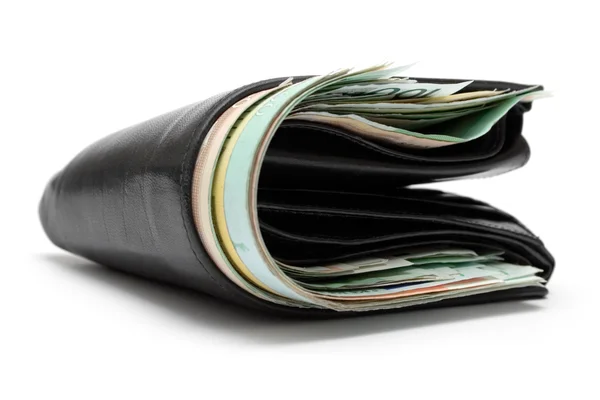 Fyllda läder plånbok — Stockfoto