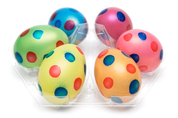 Six Dotted Easter Eggs — Stock Photo, Image