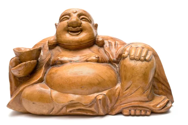 Buddha di legno scolpito — Foto Stock