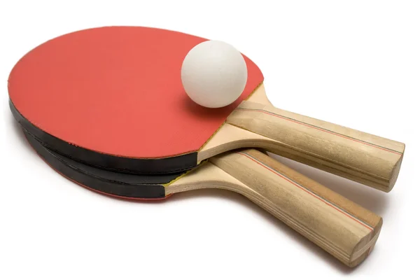 Ping Pong Paddles con palla Fotografia Stock