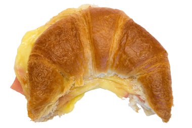 kırpma yolu ile jambon ve peynirli ay çöreği