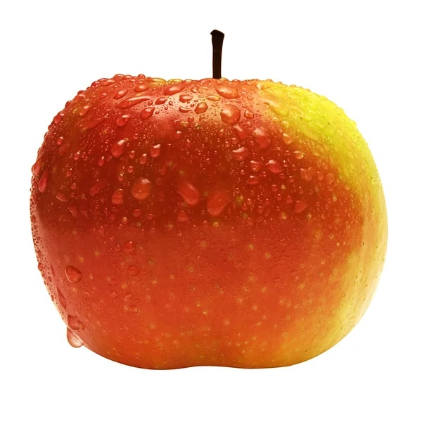 Pomme avec gouttes de pluie avec Clipping Path — Photo