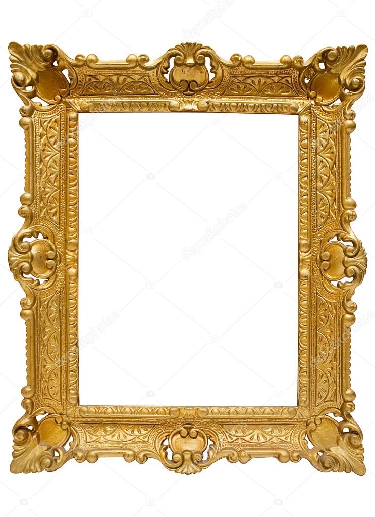 Plastic Golden Picture Frame with Clipping Path