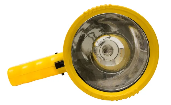 Gele torchlight met uitknippad — Stockfoto