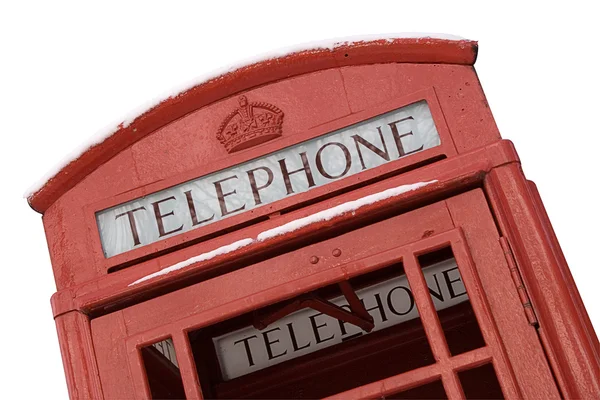 클리핑 경로와 영국 전화 박스 — 스톡 사진
