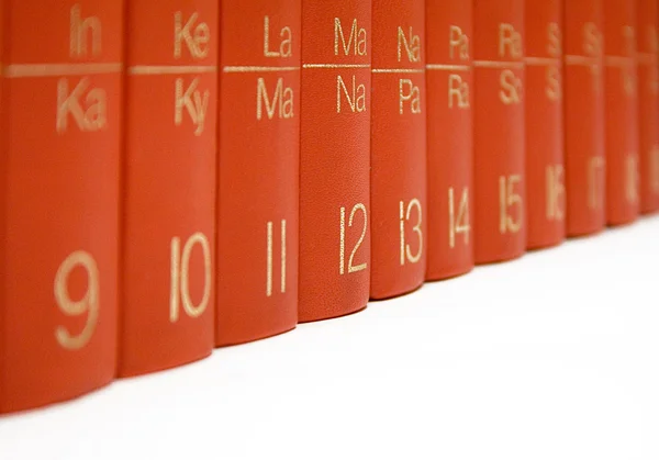 Reihe roter Bücher — Stockfoto