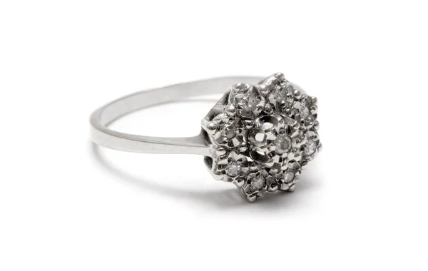 Silver diamantring — Stockfoto