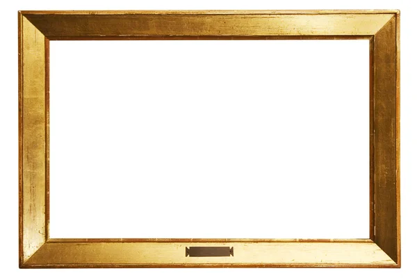 Eenvoudige gouden picture frame met uitknippad — Stockfoto