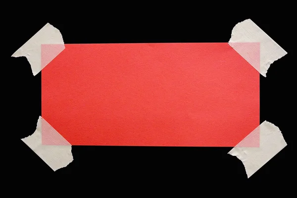 Roter Zettel mit Clipping-Pfad abgeklebt — Stockfoto