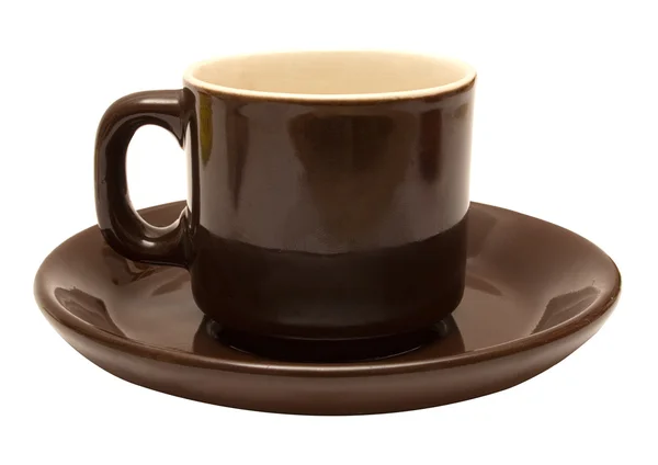 Brown Espresso Cup with Clipping Path — Stock Photo, Image