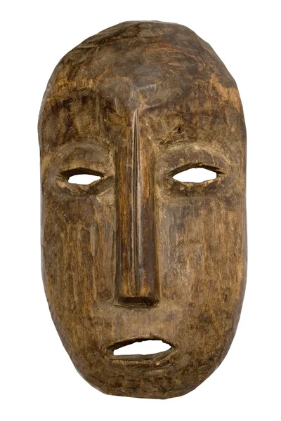 Древняя деревянная маска с обрезкой Стоковое Изображение