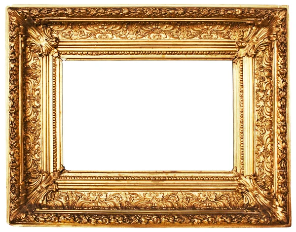 Gouden picture frame met uitknippad versierd Stockafbeelding