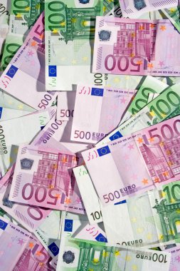 çeşitli euro banknot