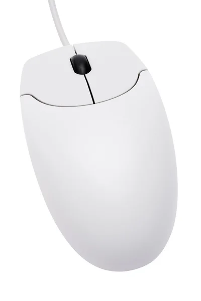 Biały komputerową myszkę ze ścieżką przycinającą — Zdjęcie stockowe