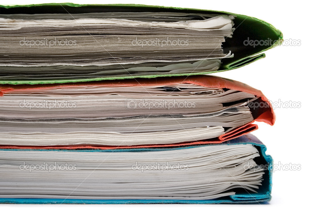 Stack of Colorful Binders