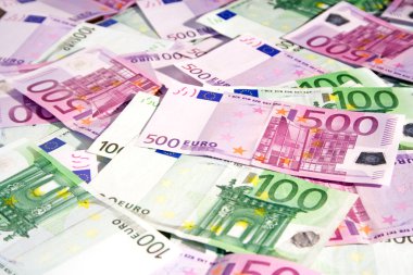 çeşitli euro banknot