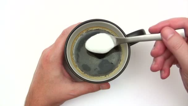 Кофе с сахаром — стоковое видео