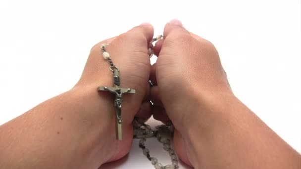 Praying the Rosary — Stock Video