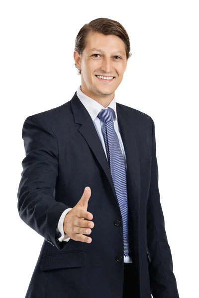 Friendly businessman handshake — Stock Photo, Image