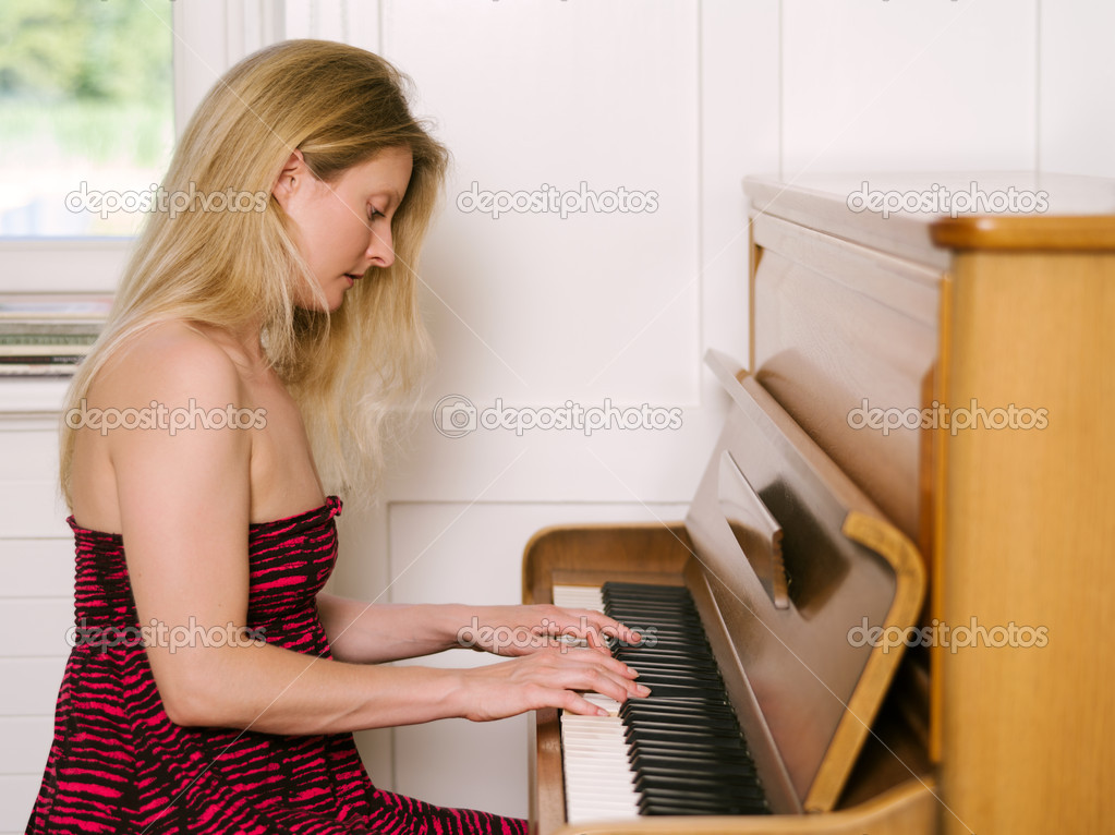 Playing an upright piano