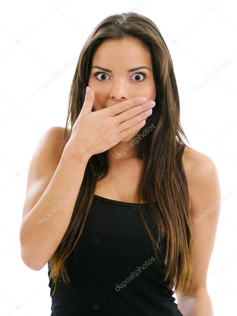 Beautiful woman in shock — Stock Photo © sumners #34265255