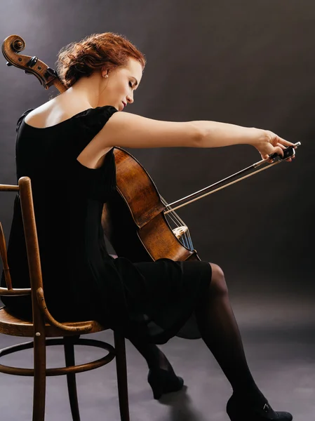 Cello player enjoying her music — Stock Photo, Image