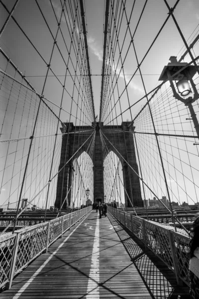 Brooklyn Bridge preto e branco Imagens Royalty-Free