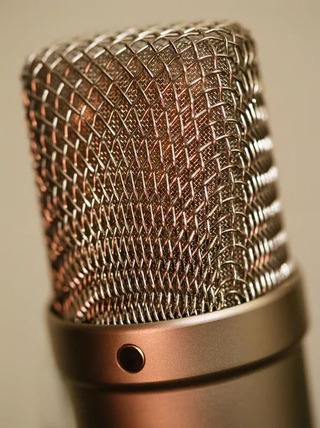 Large diaphragm microphone macro — Stock Photo, Image