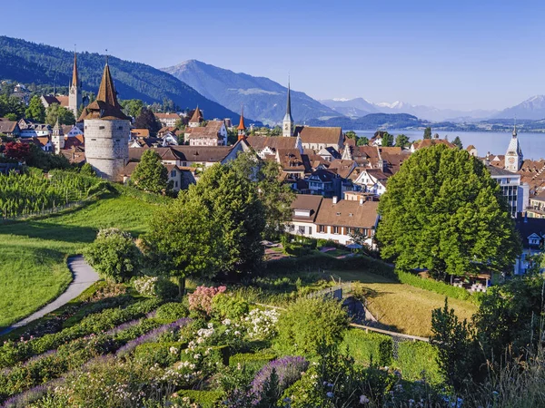 Beautiful City Zug German Speaking Area Switzerland Taken June 2022 — Stock Photo, Image