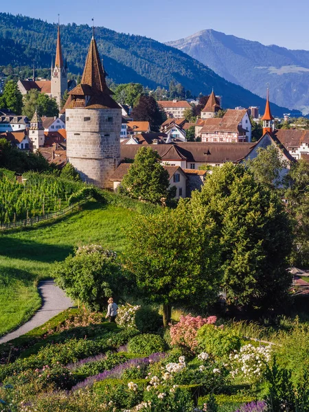 Beautiful City Zug German Speaking Area Switzerland Taken June 2022 — стокове фото