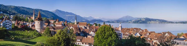 Beautiful Panoramic View Zug German Speaking Area Switzerland Taken June — 스톡 사진