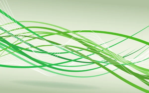 Ondas verdes abstractas - concepto de flujo de datos — Archivo Imágenes Vectoriales