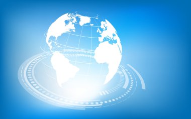 Planet earth bilgi akışı. vektör çizim