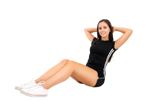 Izole fitness kız — Stok fotoğraf