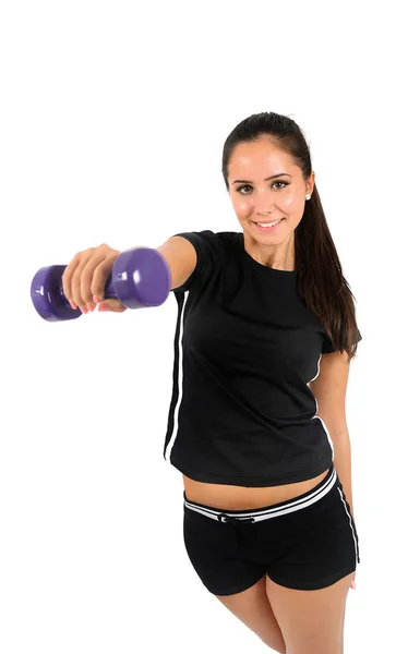 Izole fitness kız — Stok fotoğraf