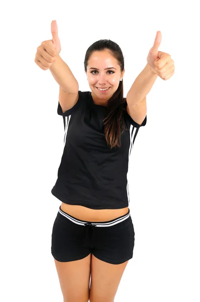 Isolated fitness girl — Stock Photo, Image