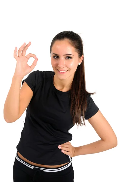 Isolated fitness girl — Stock Photo, Image