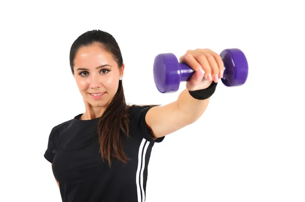 Izole fitness kız — Stok fotoğraf