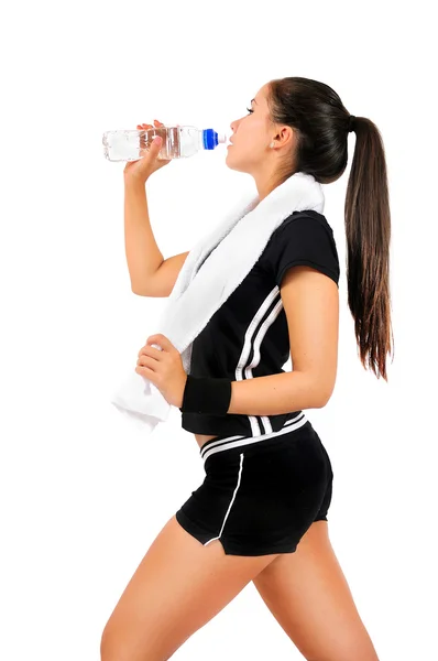 Isolated fitness girl — Stock Photo, Image