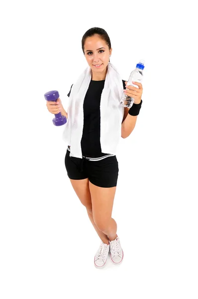 Isolated fitness girl — Stock Photo, Image