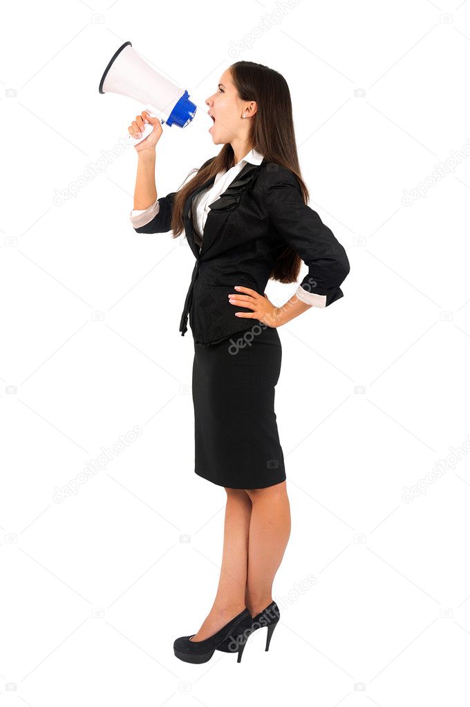 Isolated business woman