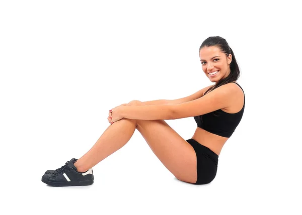 Isolato fitness donna — Foto Stock