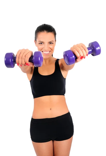 Isolato fitness donna — Foto Stock