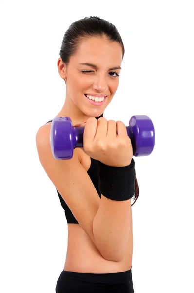 Isolated fitness woman — Stock Photo, Image