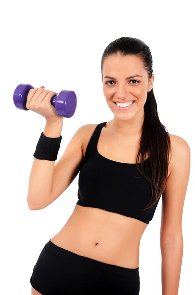 Isolato fitness donna — Foto Stock